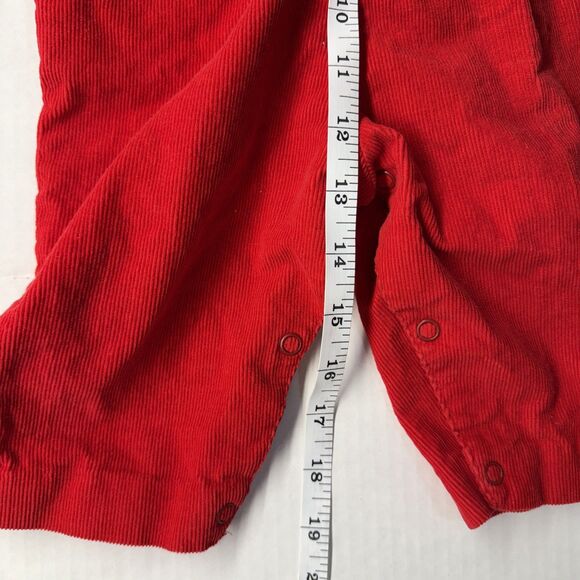 Vintage Petit Jouet Overalls Red Corduroy Animals Boy Girl Set 2 Piece 6-9 Mo - Picture 13 of 14